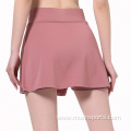 Two Pieces Women Sport Short Skirt Nude Feel